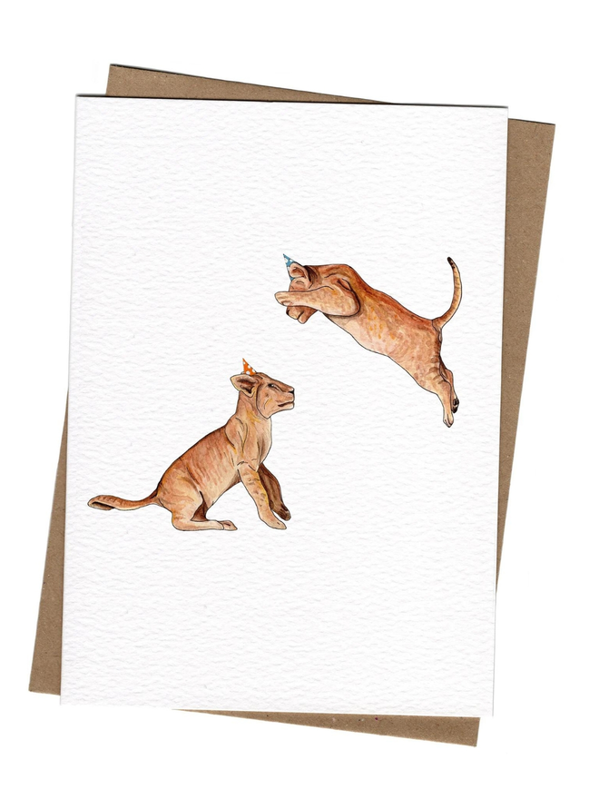 Party Lion Cubs Card
