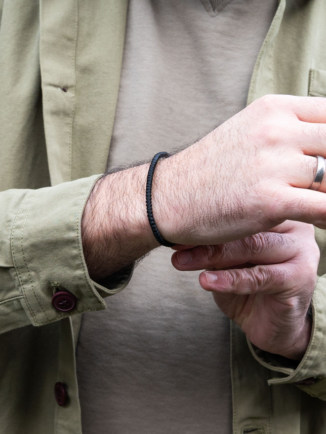men black bracelet