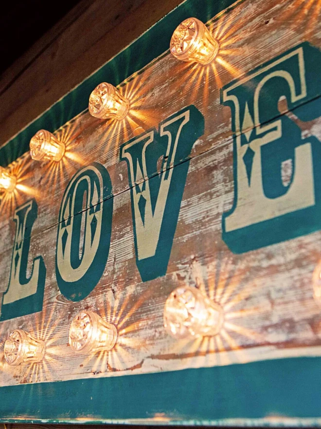 love circus sign with lights