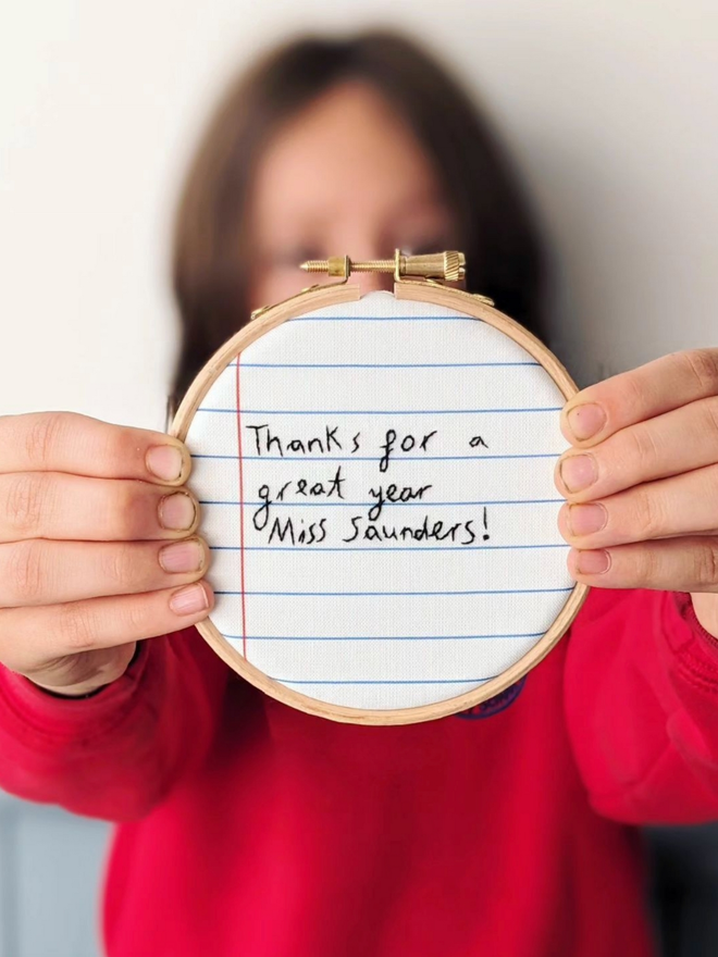 Child writing hoop