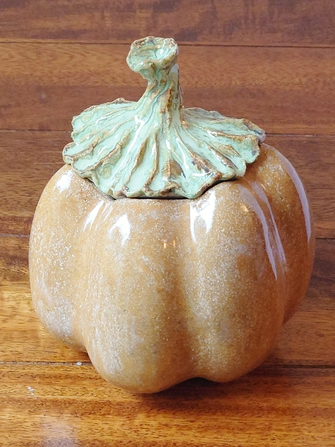 Pumpkin Jar Lidded Pot Halloween Decor