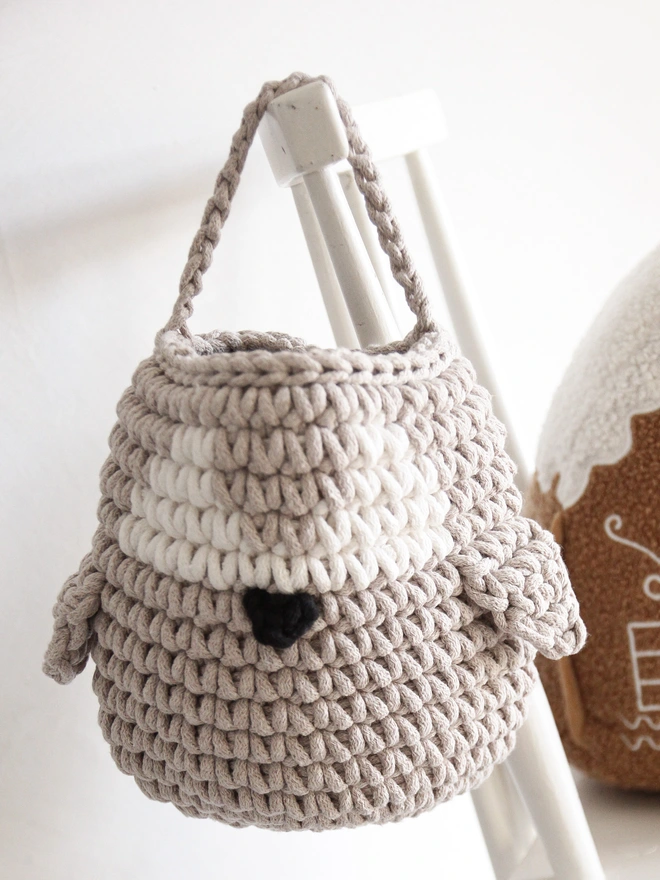 hanging penguin basket - wall storage