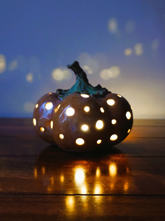 Pumpkin candle holder