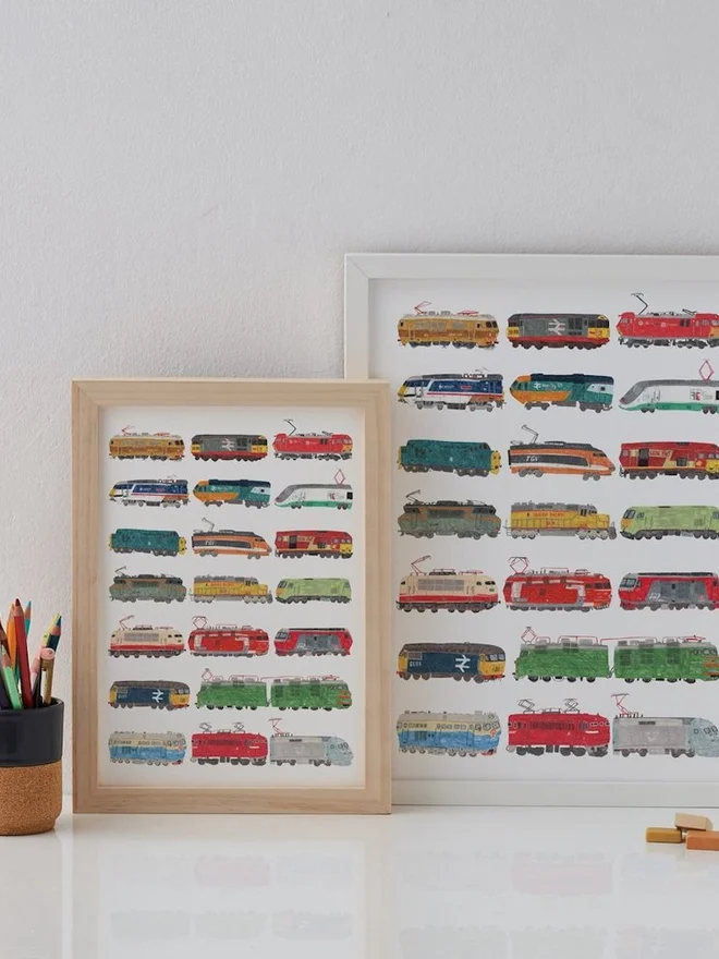 Vintage Trains Print