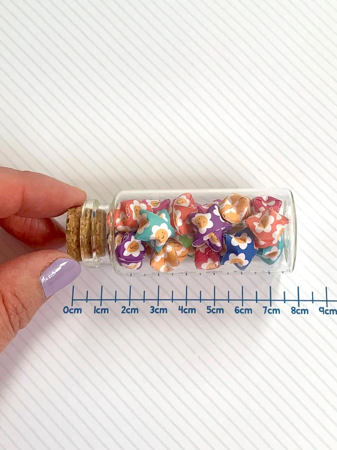 Handmade Origami Lucky Stars In Mini Glass Bottle
