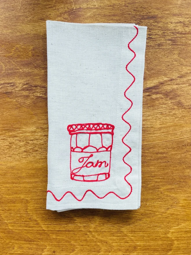 Embroidered Couple's Condiment Napkins (Set Of 2)