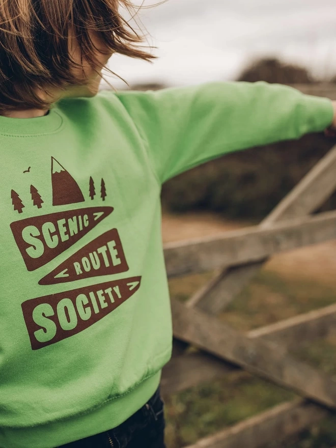 Scenic Route Society Kids Green Sweatshirt