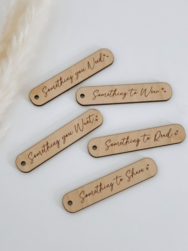 Reusable Wooden Christmas Gift Tags. A selection of gift tags available.