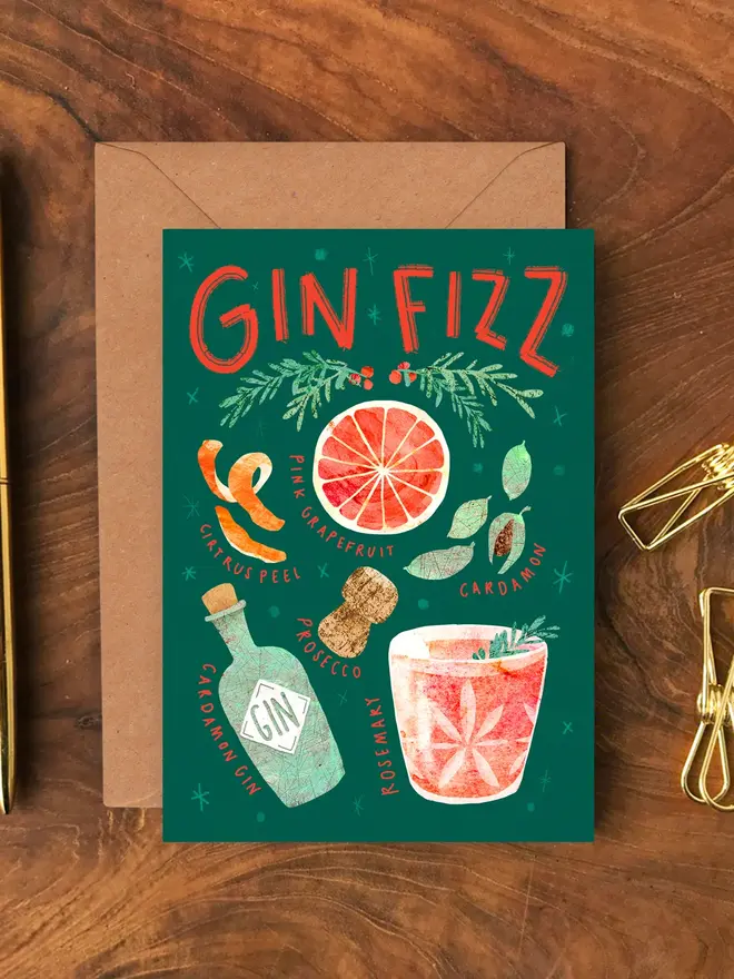 christmas recipe illustrated card pack