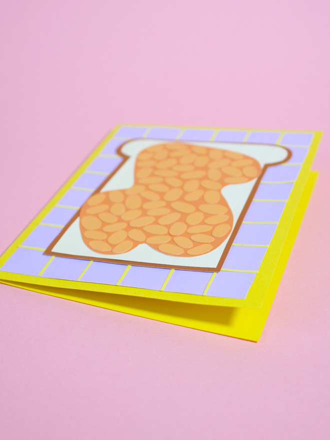 Beans On Toast Collaged Card