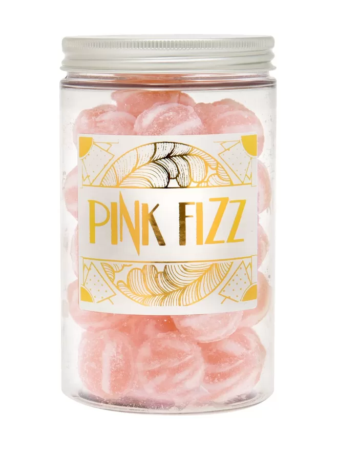 Pink Fizz cocktails sweet in a jam jar