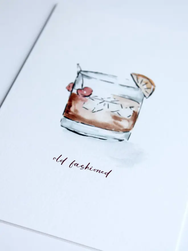 Old Fashioned Cocktail Greeting Card 