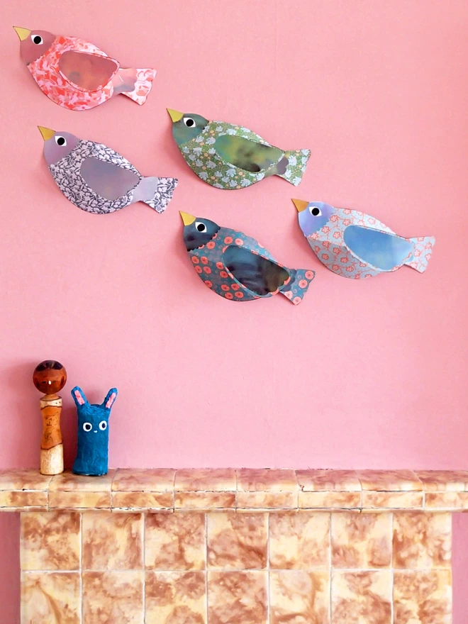 Pattern birds wall decoration kit