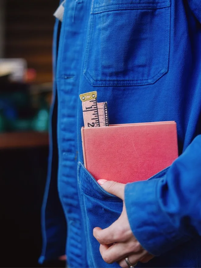 Petra Boase Pink Vintage Tape Measure Embroidered Fabric Bookmarks 