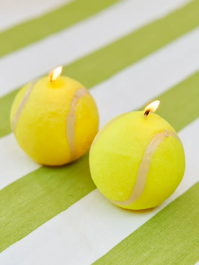 Tennis ball candles