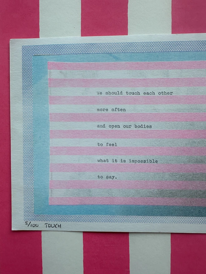 Touch Risograph Print in A5