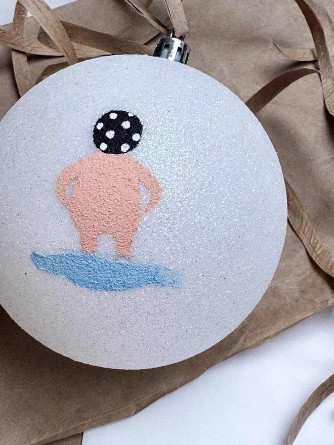 hand painted swimmer Christmas tree bauble