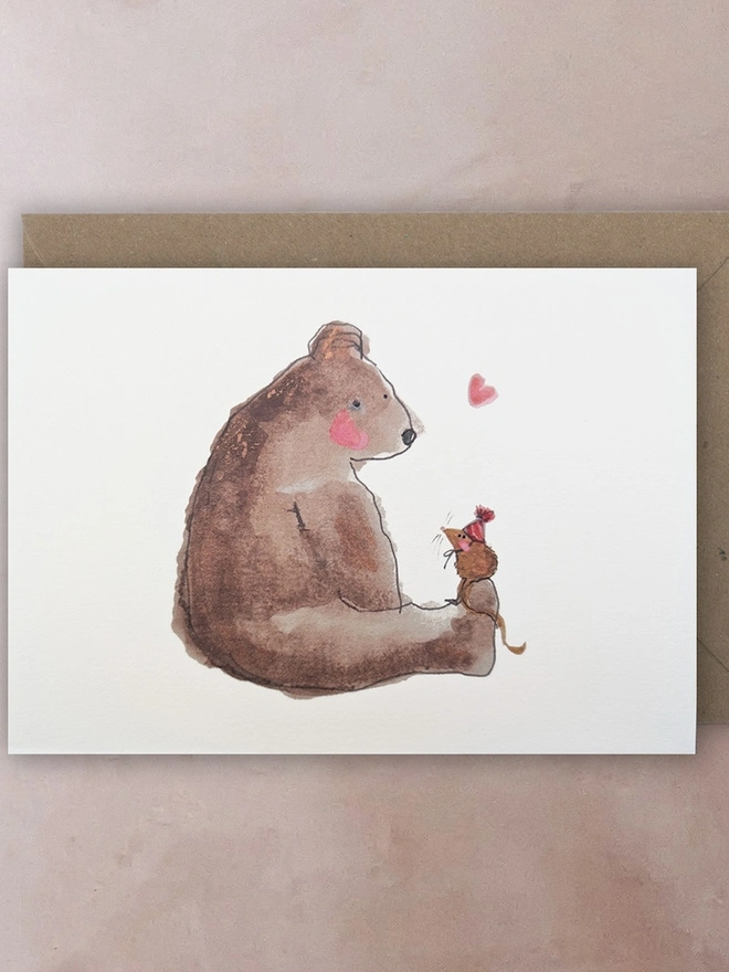 Bear And Mouse Card