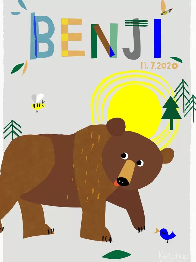Personalised Bear Print