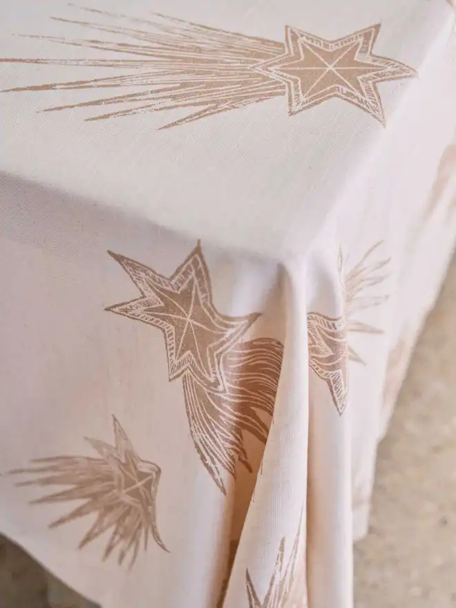 Christmas Gold Star Tablecloth