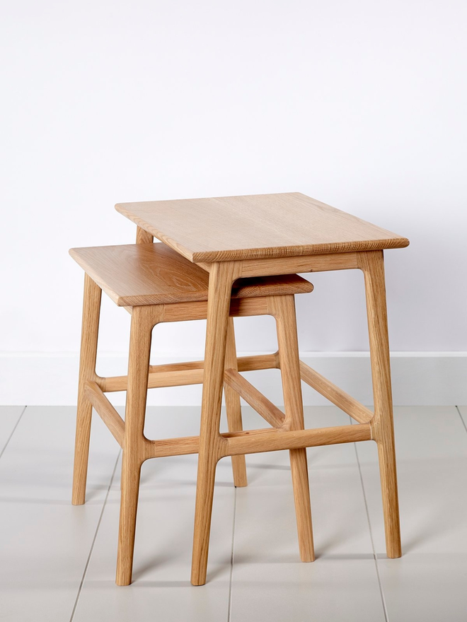 handmade wooden nesting tables