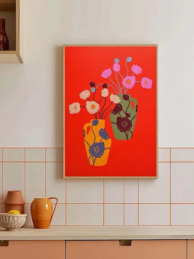 Poppies In Vases Giclee Print 