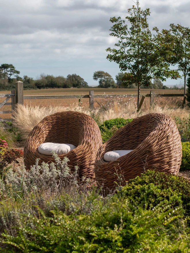 Willow woven armchair