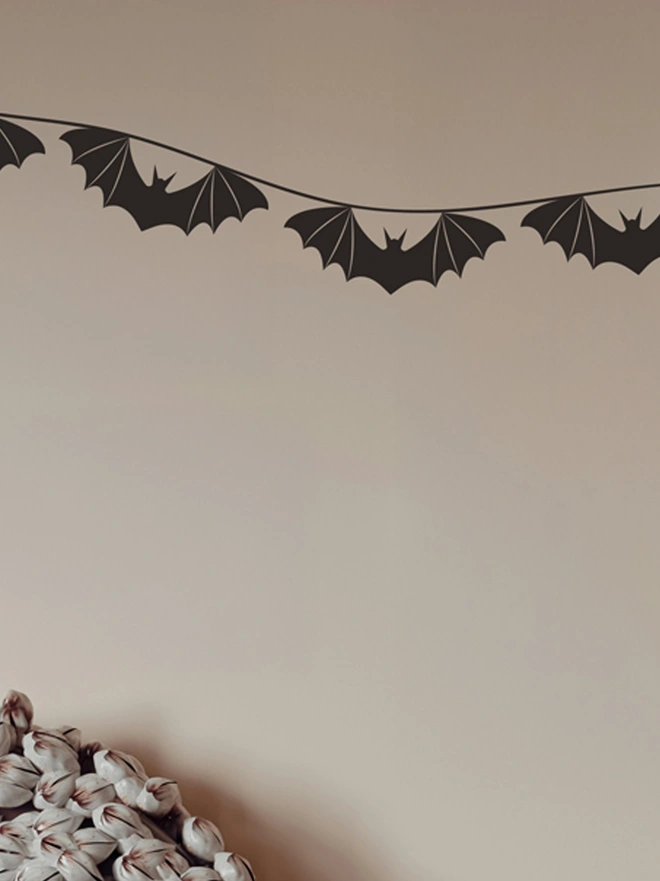 close up, bat bunting wall sticker