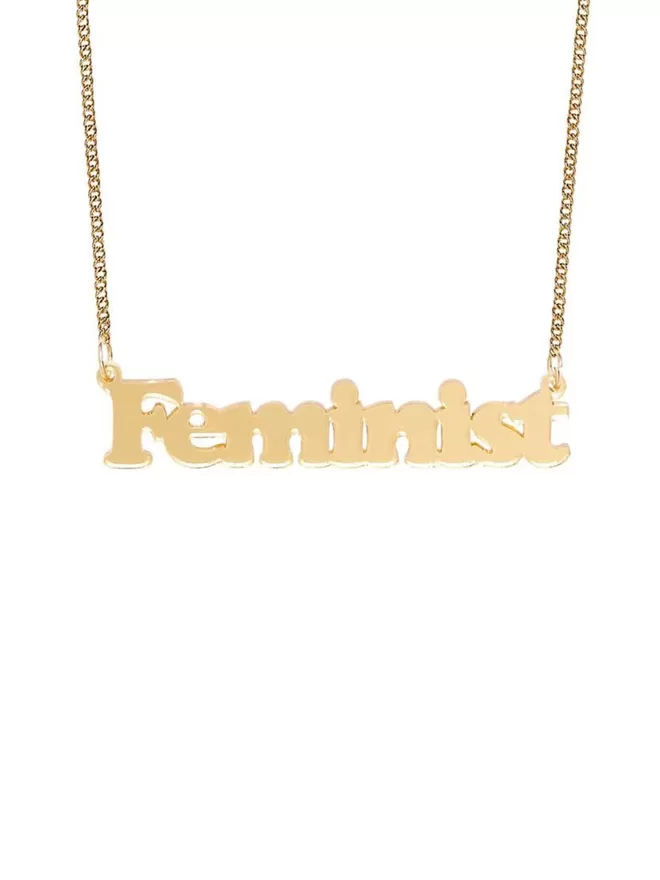 Feminist Necklace - Gold Mirror