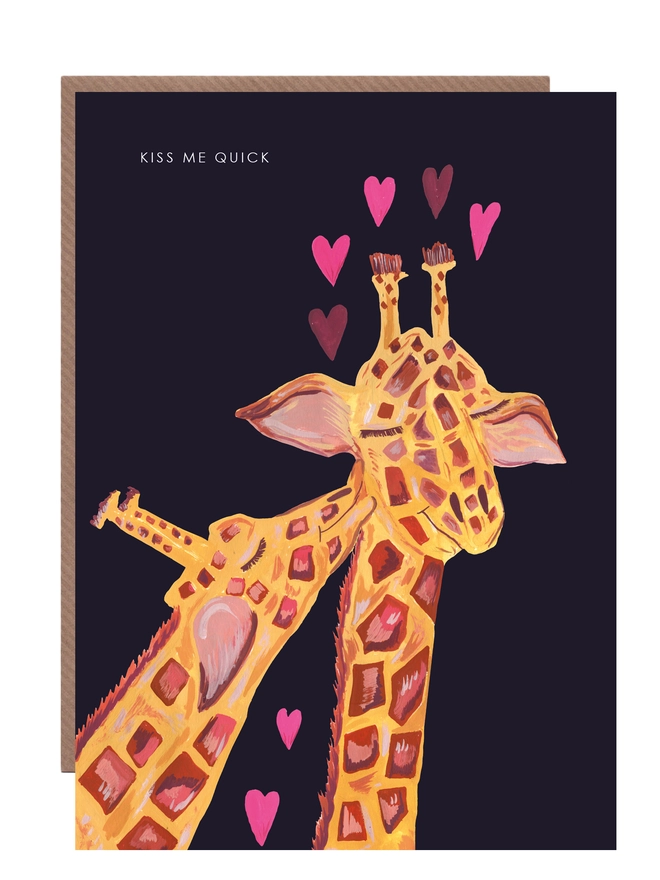 giraffe valentines day card