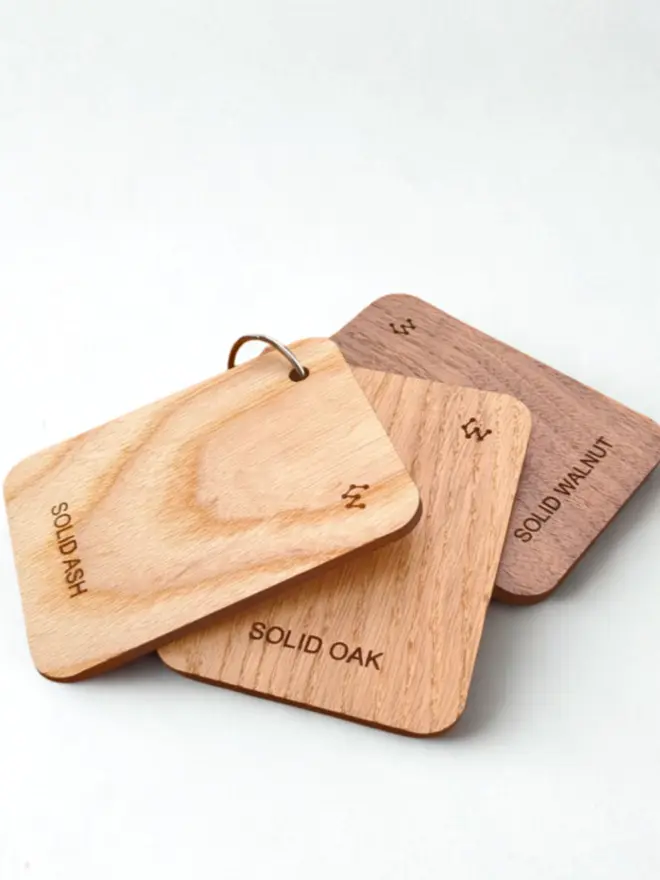 Compound Woodwork - Solid Wood Samples - Ash Oak Walnut