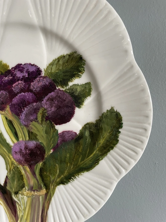 detail of painting on plate