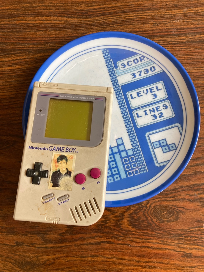 Delft plate, Delft style plate, Tetris, Tetris plate, china plate, unique gift, original gift, old skool, old school, arcade game, computer game, game boy