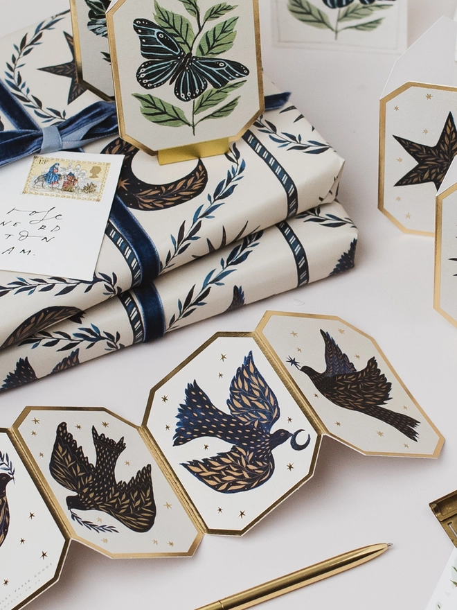 Dove Concertina Christmas Card
