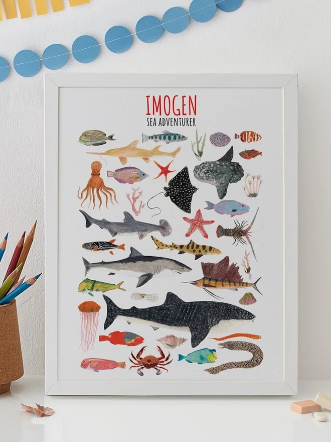 Personalised Sea Life Print