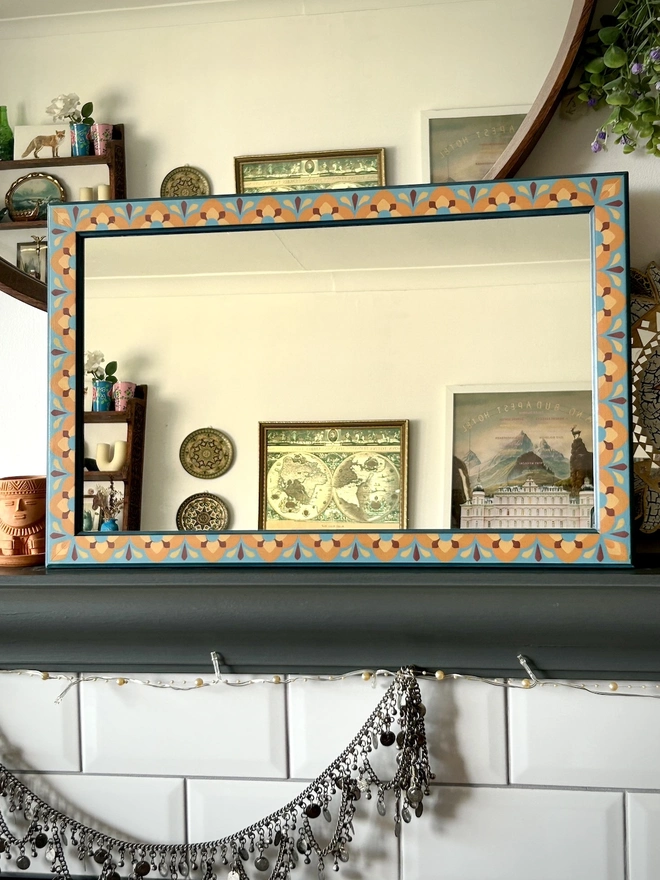 Hand Painted Wooden Mirror