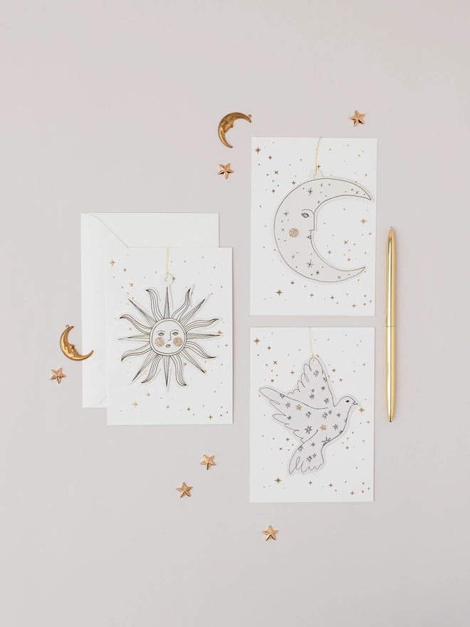 Dove Handfinished Papercut Christmas Decoration Card 