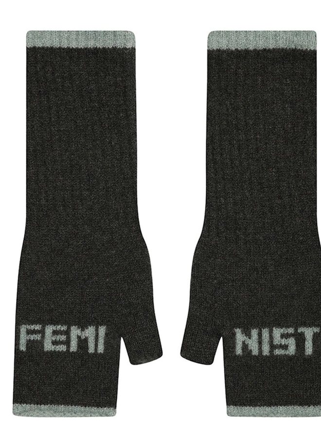 "Feminist" Fingerless Gloves 