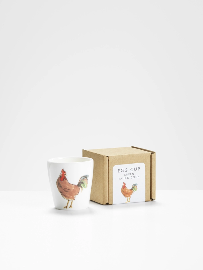 Green tailed cock egg cup