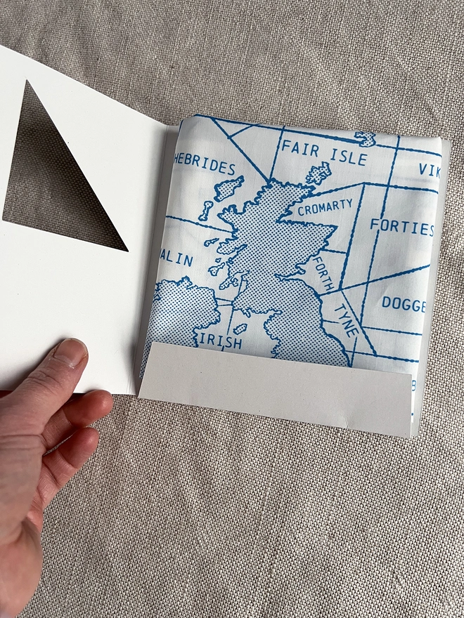 A Mr.PS Shipping Area Map Handkerchief folded in a card wallet 