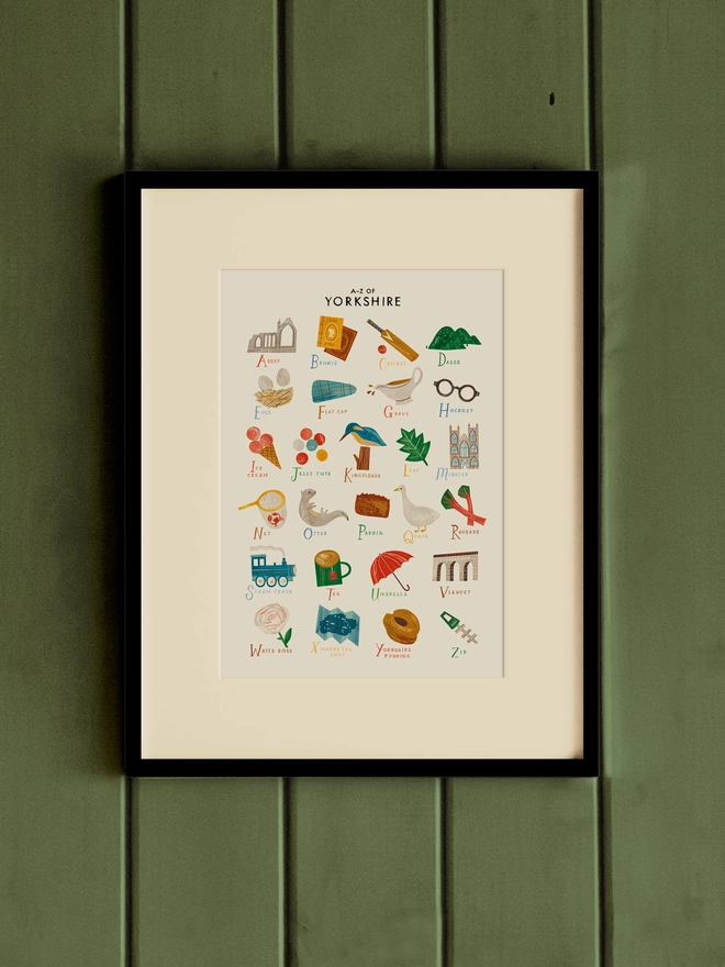 Framed A-Z Yorkshire Print