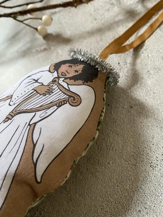 an afro Caribbean angel to hang on your christmas tree
