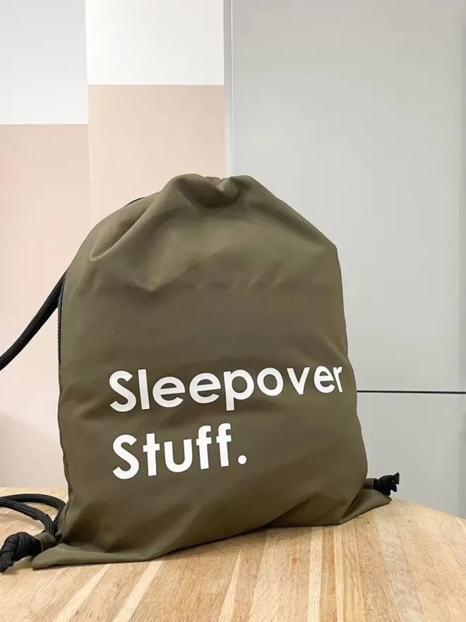 Sleepover Stuff waterproof kids bag