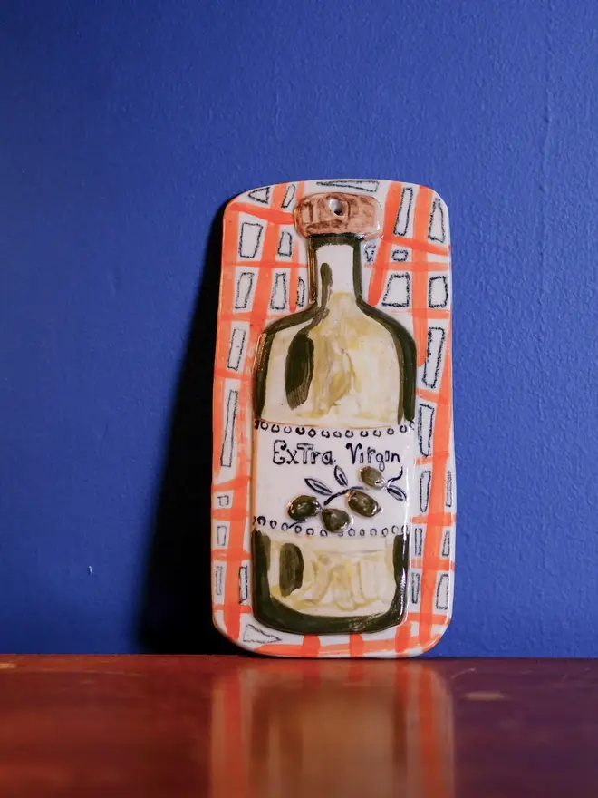 olive oil ceramic hanging tile