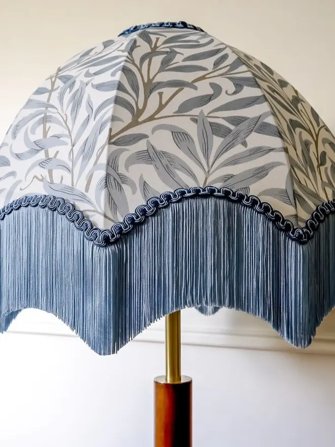 William Morris Willow Boughs Fringed Lampshade