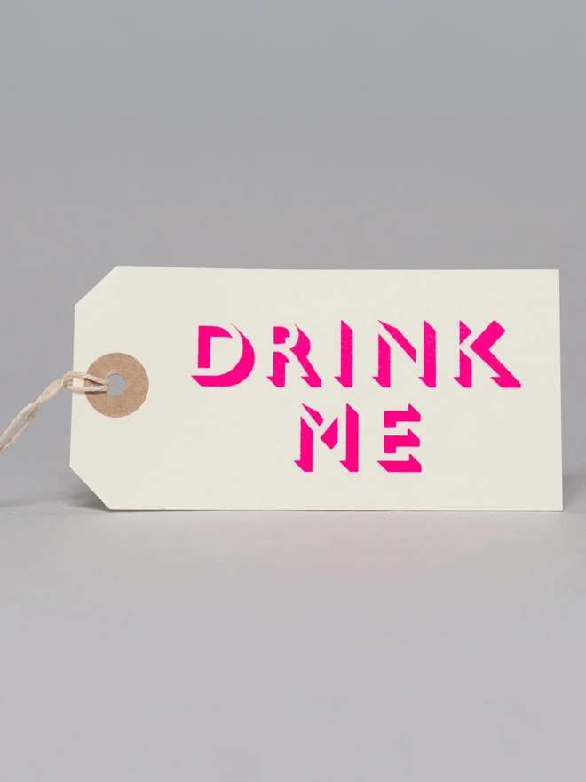 Drink me gift tag