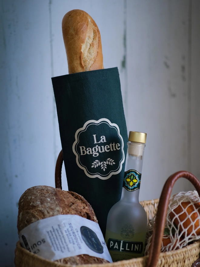Teal Baguette Shopping Bag