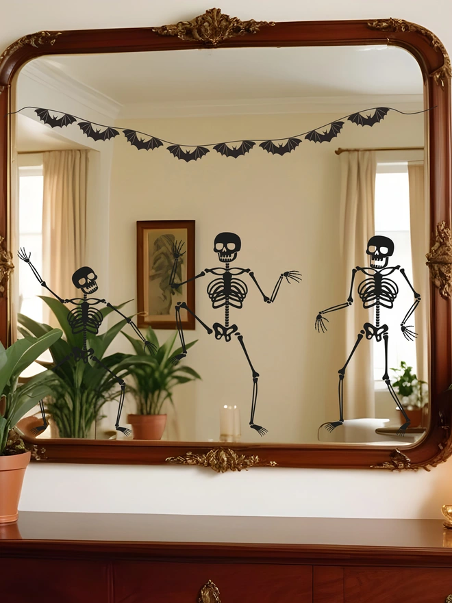 bat bunting wall sticker, halloween decor