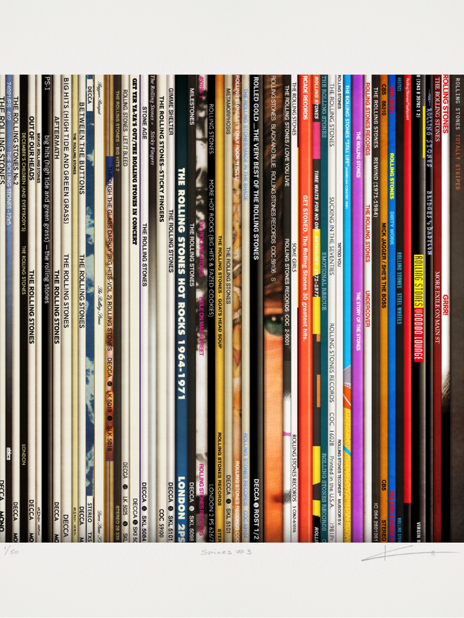 rolling stones vinyl spines artwork