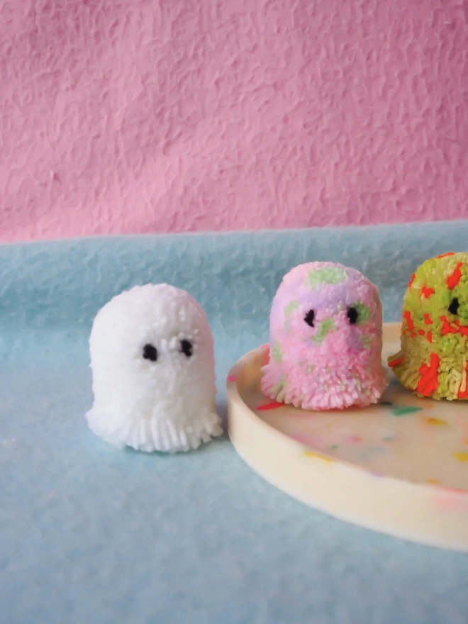 Ghost Pom Pom Desk Buddy